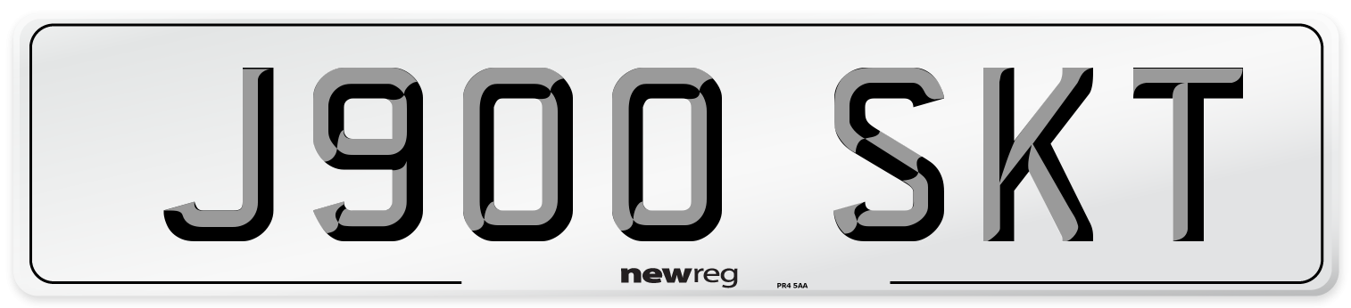 J900 SKT Number Plate from New Reg